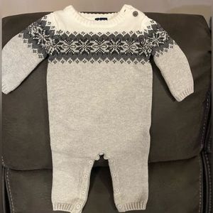 Janie and Jack long sleeve knit romper. 3-6 months